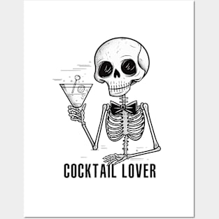 Cocktail skeleton Posters and Art